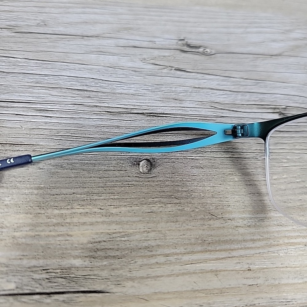 FUZION‎ mod# FUAF65 Eyeglasses Frames Blue Twist  Netal Half Rim 53-17 140mm SST - Picture 8 of 15